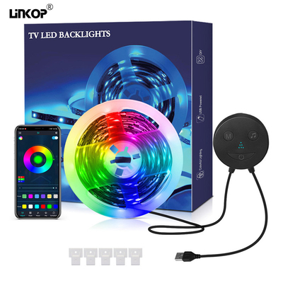 Un buen precio. Bandas de luz LED Bluetooth RGB para decoración de interiores en línea