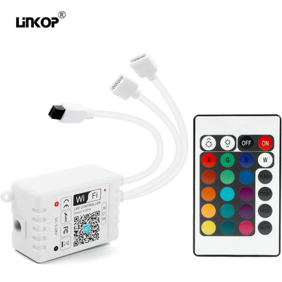 Un buen precio. Control de aplicaciones inteligentes de Wifi de 24 llaves Controlador de iluminación LED para tira de luz LED RGB en línea