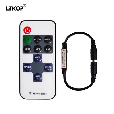 Un buen precio. 5-24v Controlador de banda de luz de color único Rf 11Key Mini Dimmer Dc en línea