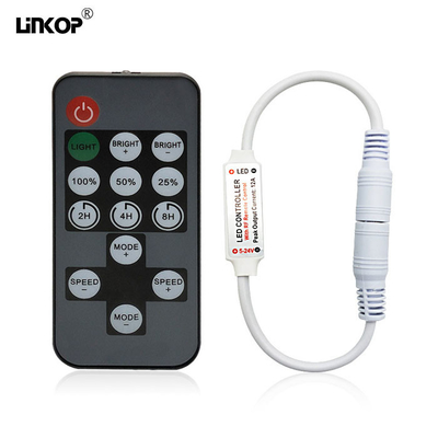 Un buen precio. 14Key 12a Controlador LED RF de un solo color con modo de conexión DC o 2 pines en línea