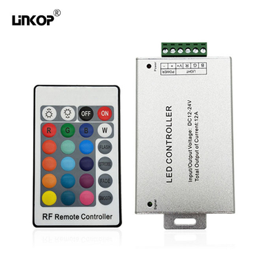 Un buen precio. Puerto de entrada Dc Rgb controlador LED controlado por unidad de control remoto de 24 llaves en línea