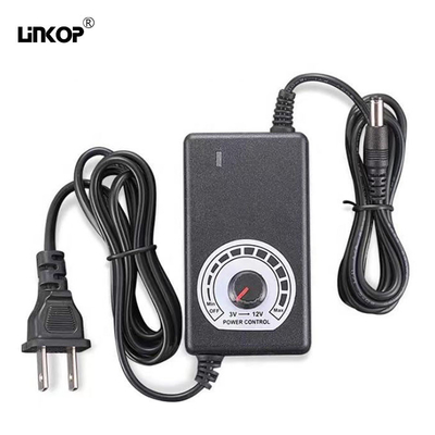 Un bon prix. Adaptateur d'alimentation réglable 3-12v 2a avec câble DC personnalisé pour l'éclairage à LED en ligne