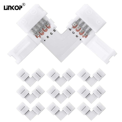 Un buen precio. Conector de banda LED en forma de L sin soldadura 5050 Rgb Ip20 4 pines en línea
