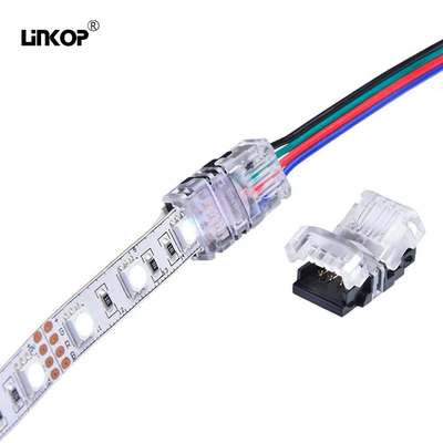 Un buen precio. 5v 12v 24v 4 pin Led Strip Connector Soldador gratuito para luces de banda RGB de 8 mm y 10 mm en línea