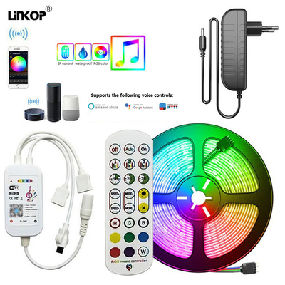 Quality 24 Key Intelligent Wifi Led Strip Lights 5050 Rgb 10 Meter Ambient Light Dc12v factory