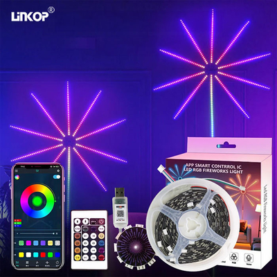 Un buen precio. Luces de Navidad LED flexibles 5vusb Luces de fuegos artificiales direccionables con RGB Ic para decoración interior en línea