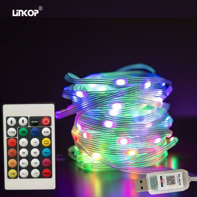 Un buen precio. Smart Adresable Rgb Light String con funciones de música / tiempo / Bluetooth para la decoración de Navidad en línea