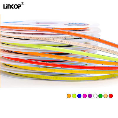 Un buen precio. 5m de color único de luz de la tira de cob 5v 400 luz LED autoadhesivo luz lineal en línea