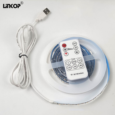 Un buen precio. 2835 Lámpara LED de un solo color de banda de luz lineal autoadhesiva con controlador inalámbrico y potencia de la lámpara USB 4-8W/M en línea
