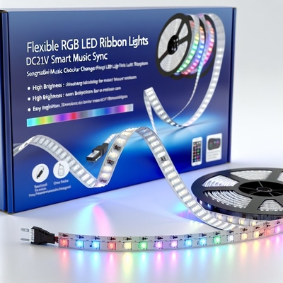ราคาดี ไฟเบนเบน LED RGB แบบยืดหยุ่น DC12V พร้อมสติมมิวสิคสมาร์ท ความสว่างสูง การติดตั้งง่าย รับรอง CE ออนไลน์