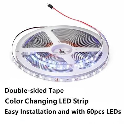 좋은 가격 Double-sided Tape Adhesive Color Changing LED Strip Lights Easy Installation and with 60pcs LEDs 온라인으로